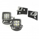 Windshield Bracket LED Light Kit, Square, 07-15 Jeep Wrangler