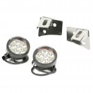 Windshield Bracket LED Light Kit, Rnd, Stainless Steel, 07-15 Wrangler