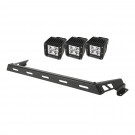Hood Light Bar Kit, Textured Black, 3 Square LEDs, 07-15 Jeep Wrangler