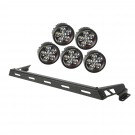 Hood Light Bar Kit, Textured Black, 5 Round LEDs, 07-15 Jeep Wrangler