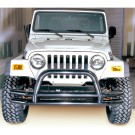 3-Inch Double Tube Front Bumper with Hoop, 76-06 Jeep CJ and Wrangler