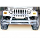 3-Inch Double Tube Front Bumper, Stainless Steel, 76-06 Jeep Models