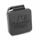 2 Inch Receiver Hitch Plug, Black, Rugged Ridge Logo