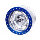 17" Aluminum Beadloclk Wheel, (5 on 5.50" w 3.75" BS), Blue Segmented Ring
