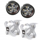 Small X-Clamp & Round LED Light Kit, Silver, 2-Pieces
