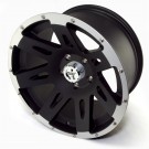 XHD Aluminum Wheel, Black with Machined Lip, 17 inch X 9 inches