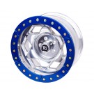 17" Aluminum Beadloclk Wheel, (5 on 4.50" w 3.75" BS), Clear Satin Segmented Ring