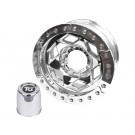 17" Aluminum Beadlock Wheel, (8 on 170mm w/ 5.00" BS), Clear Satin Segmented Ring