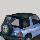 Soft Top, Black Denim, Clear Windows, 95-98 Suzuki Sidekicks